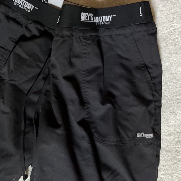Grey's Anatomy by Barco Active Scrub Pants Black Women's XL Elastic Waist & Tie - Picture 4 of 7